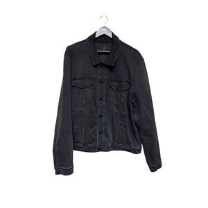 Joe's Jeans Ziggy Men's Jacket Denim Jean Black Distressed Button Pockets XL